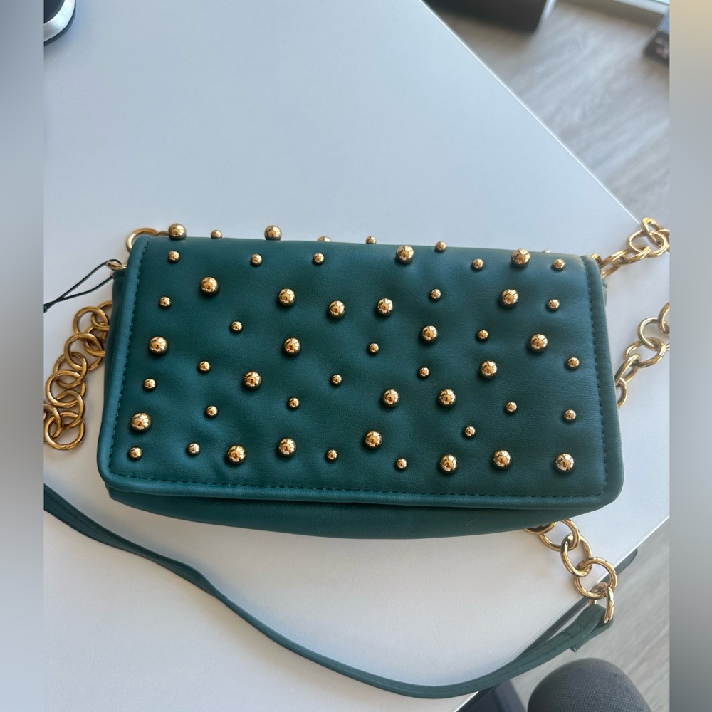 ZARA Beaded Crossbody Bag - Green
